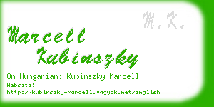 marcell kubinszky business card